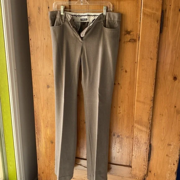 12L Express Columnist Trouser, taupe pinstripes - Picture 6 of 9